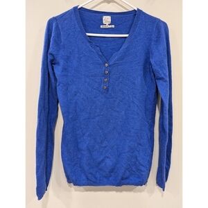 Karl Marc John Cashmere Cotton Silk Blend Button Neck Sweater Size Small